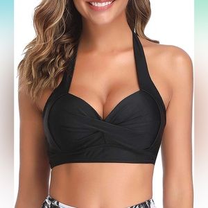 Push Up Swim Halter Bikini Top